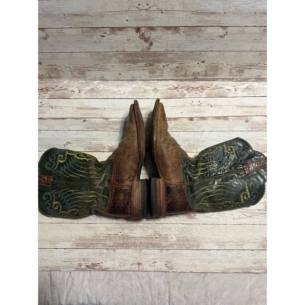 Ariat Mesteno Western Boot Men's Size 8D Adobe Clay Neon Lime Square Toe Cowboy - Picture 9 of 10